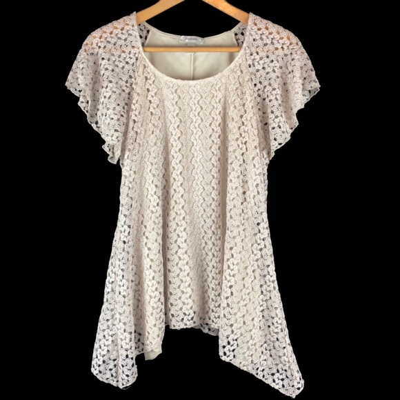 plus size ivory lace top